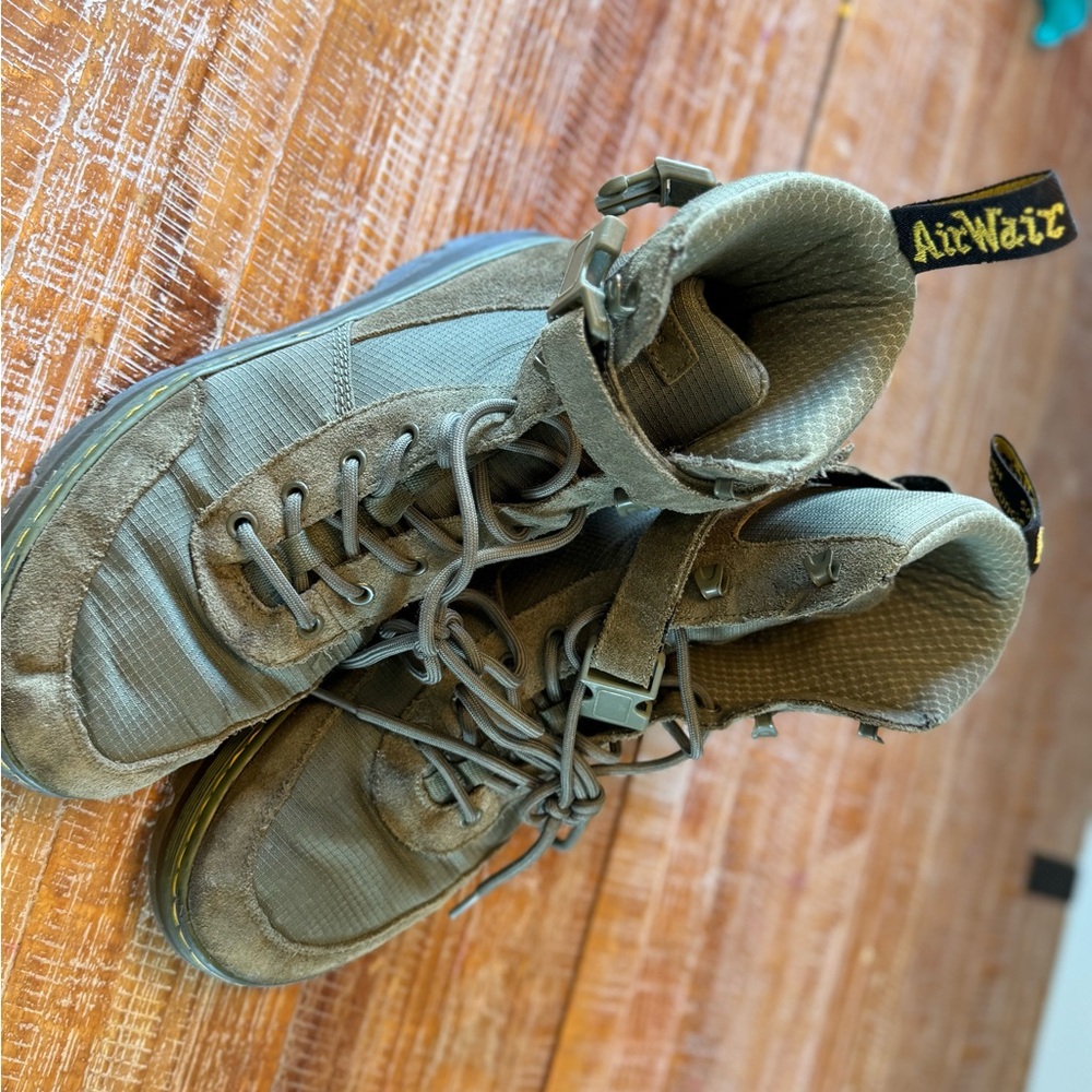 Dr. Martens Combs Tech Combat Boots - Olive Green